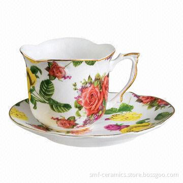 Porcelain Cup and Saucer Set, FDA, 84/500/EEC and LFGB Standards